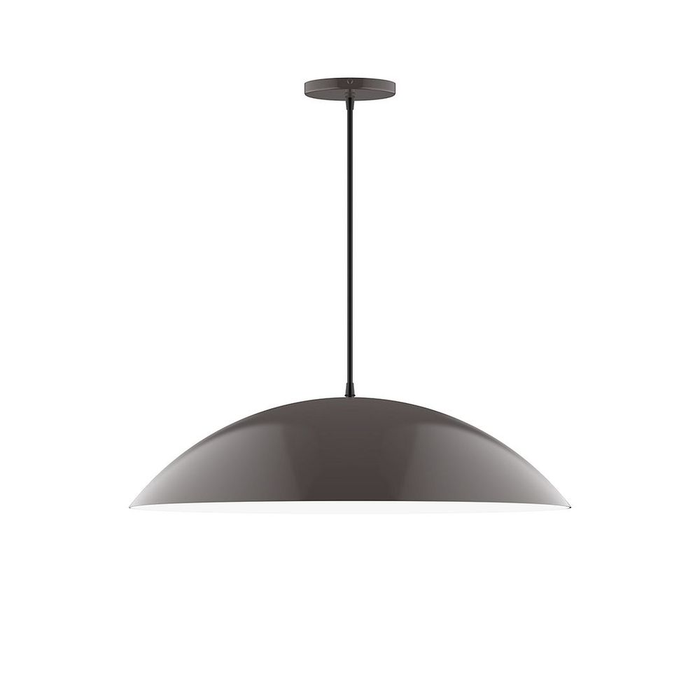 24" Plateau Pendant, white cord with canopy, Architectural Bronze