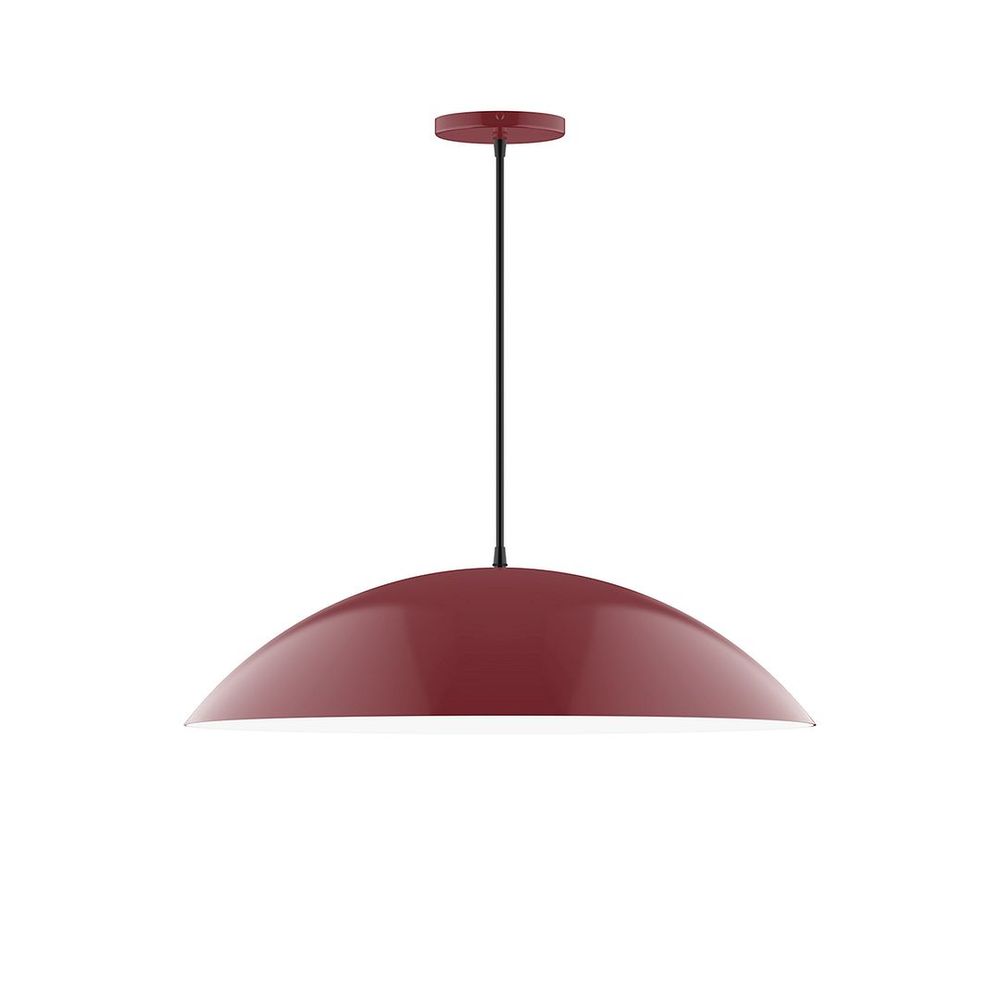 24" Plateau Pendant, white cord with canopy, Barn Red