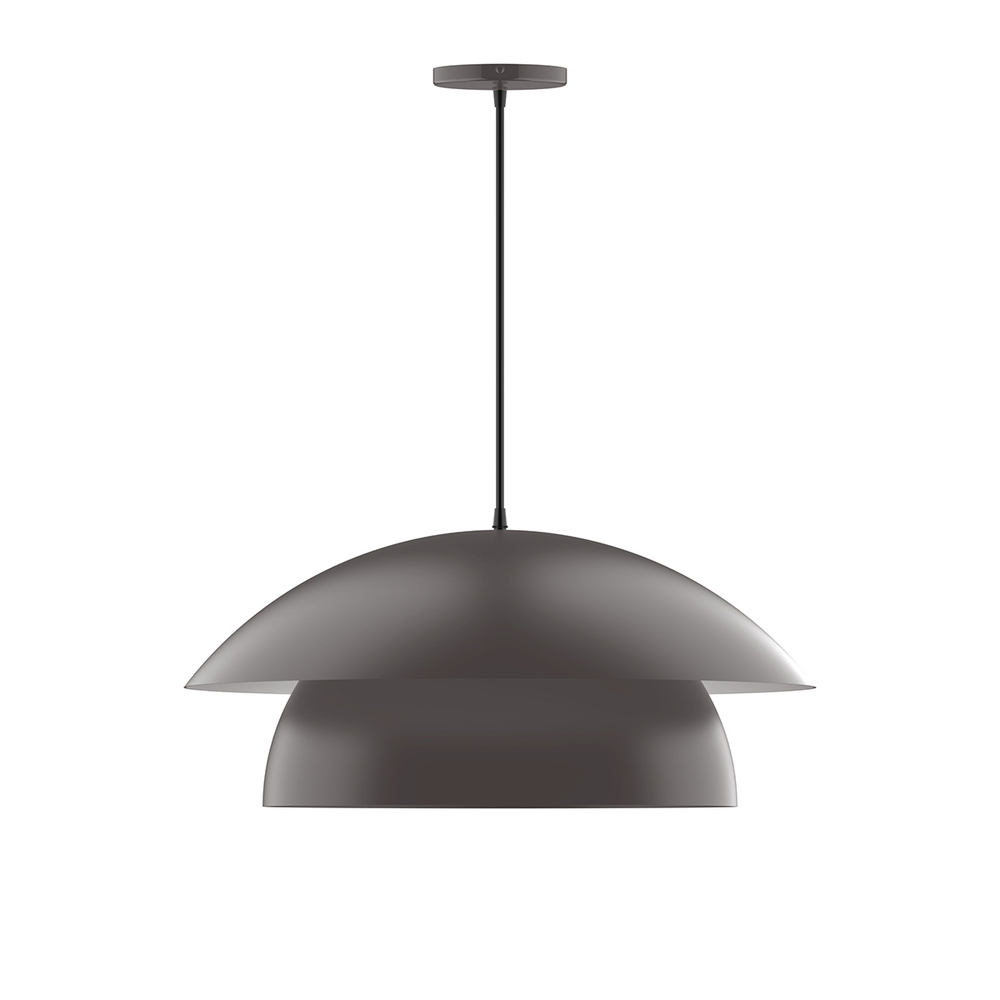 24" Nest Pendant, white cord with canopy, Bronze Matte