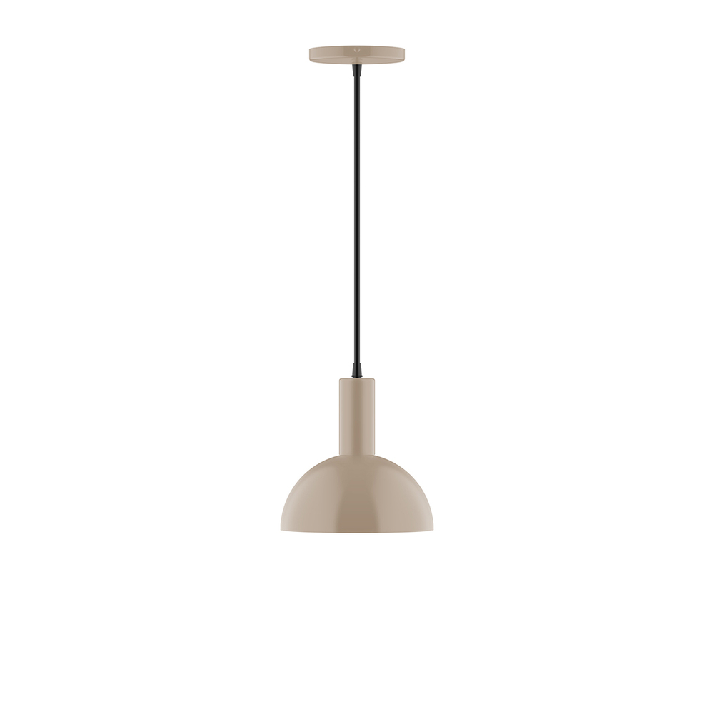 8" Ray Pendant, white cord with canopy, Clay