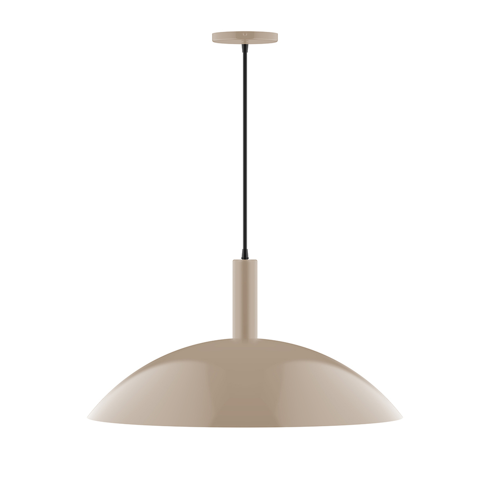 18" Chase Pendant, white cord with canopy, Clay