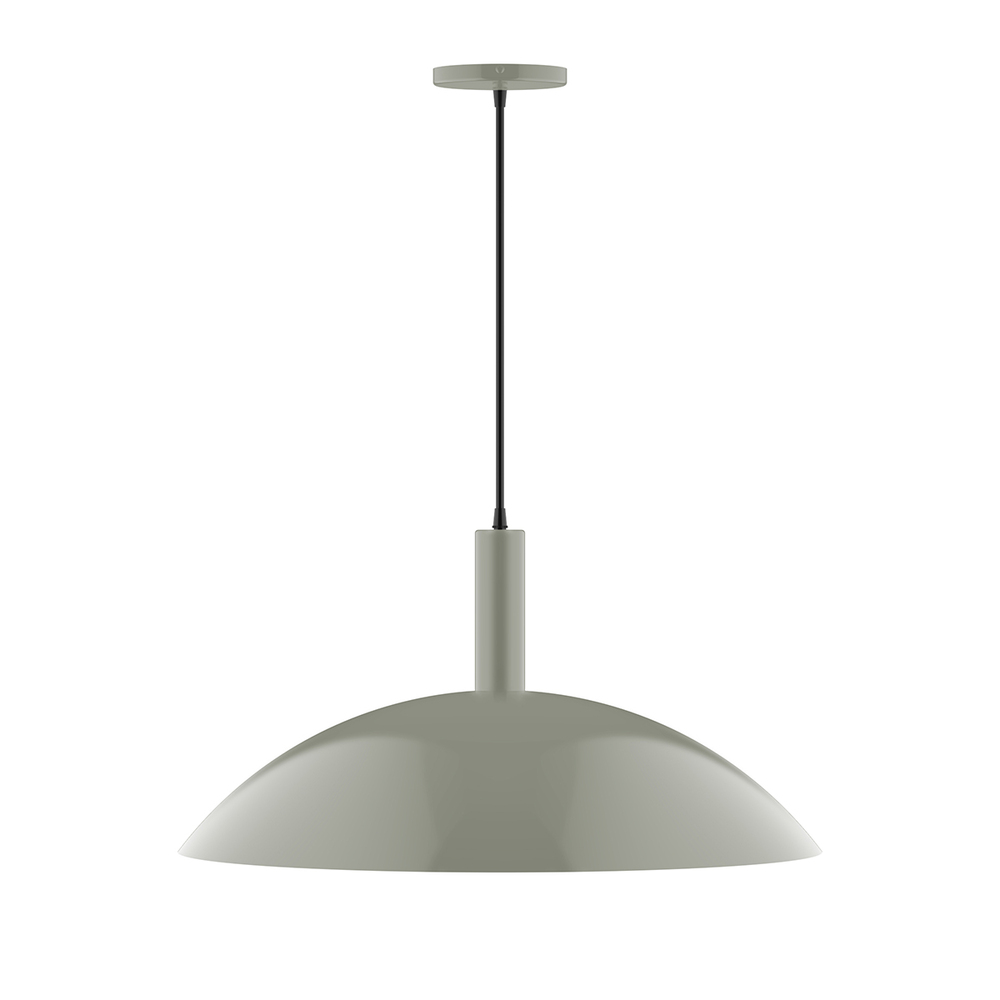 18" Chase Pendant, white cord with canopy, Moss Green