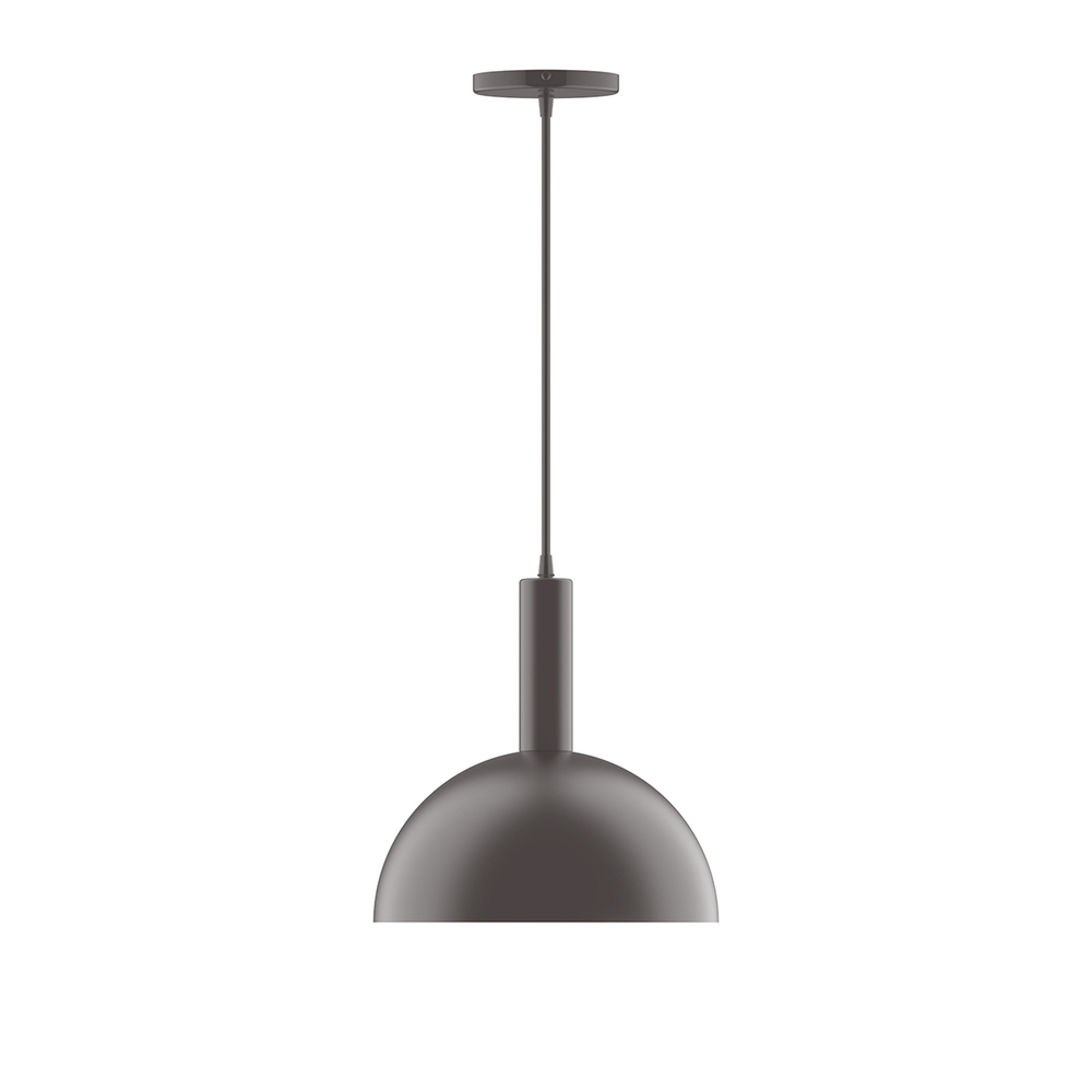 12" Ray Pendant, white cord with canopy, Bronze Matte