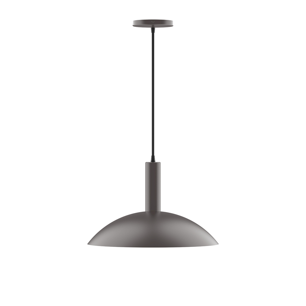 16" Glow Pendant, white cord with canopy, Bronze Matte