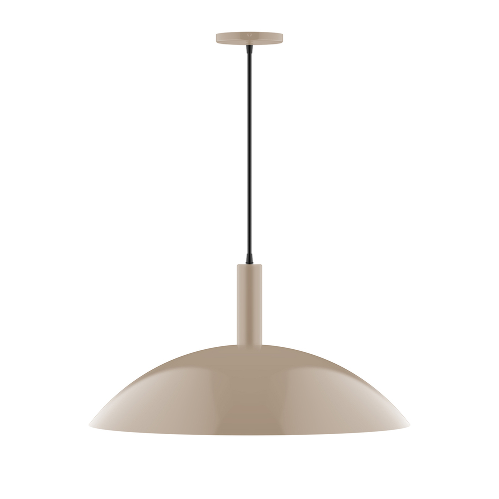 24" Glow Pendant, white cord with canopy, Clay
