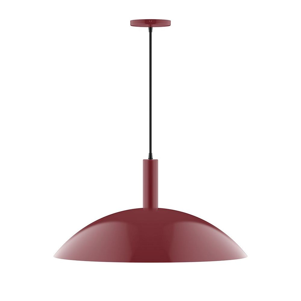 24" Glow Pendant, white cord with canopy, Barn Red