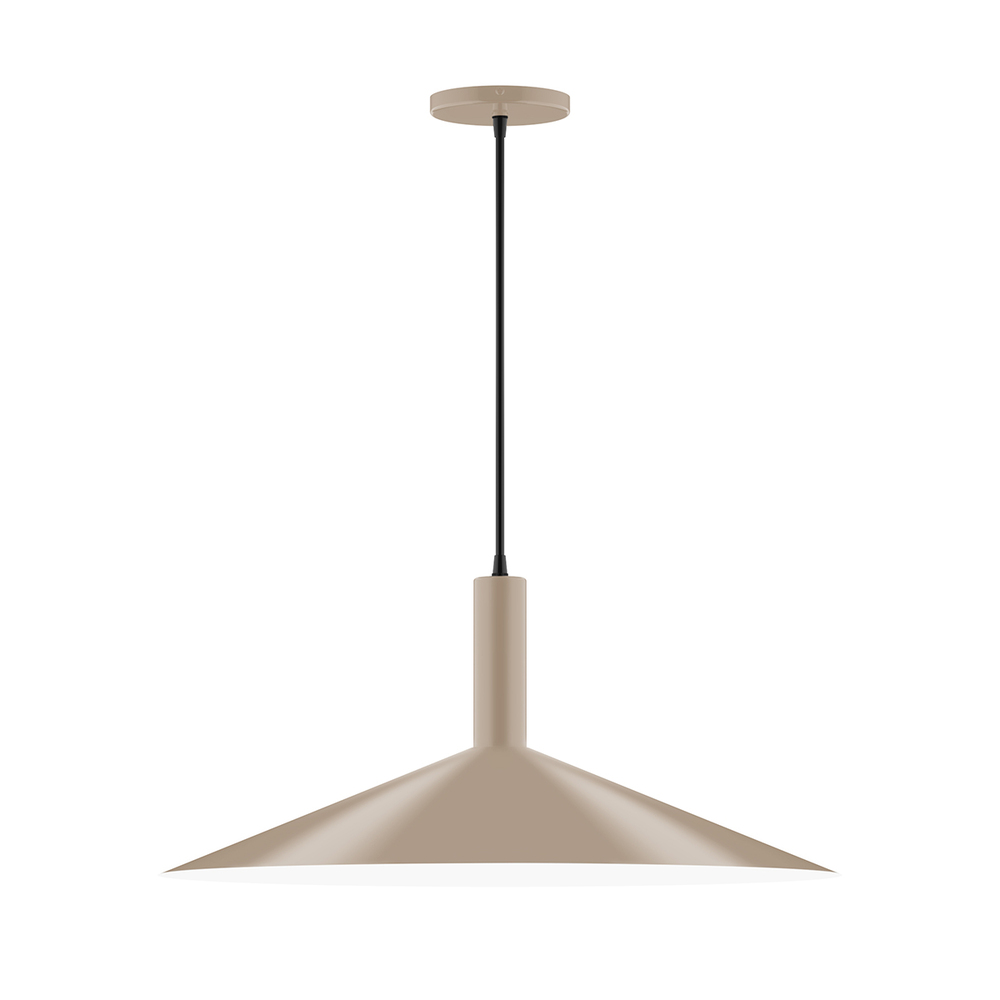 24" Zing Pendant, white cord with canopy, Clay