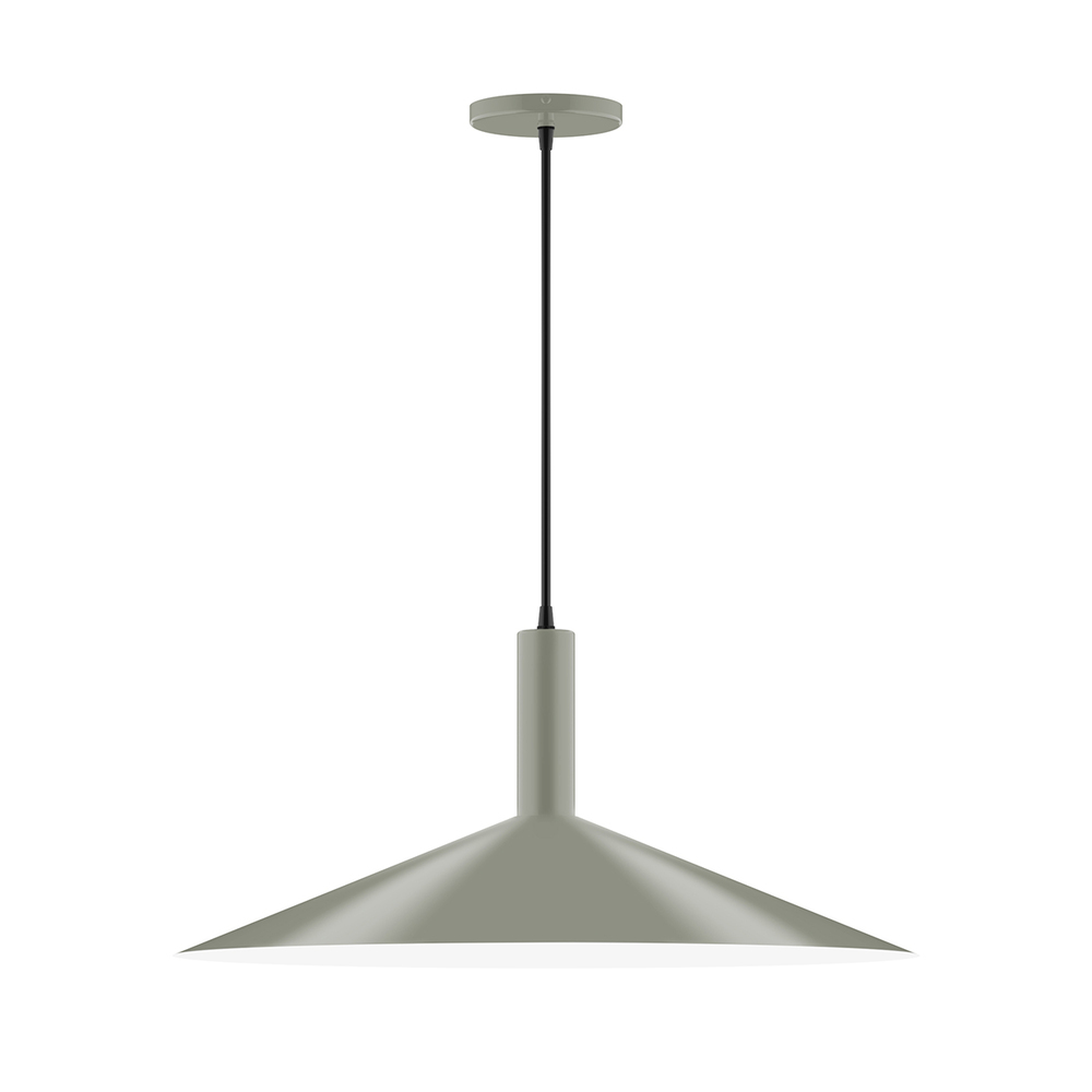 24" Zing Pendant, white cord with canopy, Moss Green