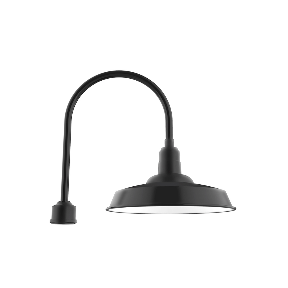 18" Warehouse shade, post top mount, Black