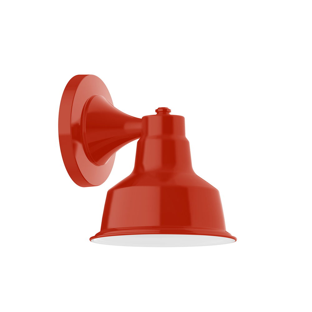 8" Warehouse shade, wall mount sconce, Vermillion