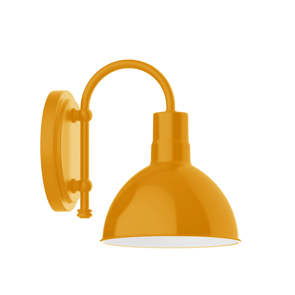 8" Deep Bowl shade, wall mount sconce, Bright Yellow