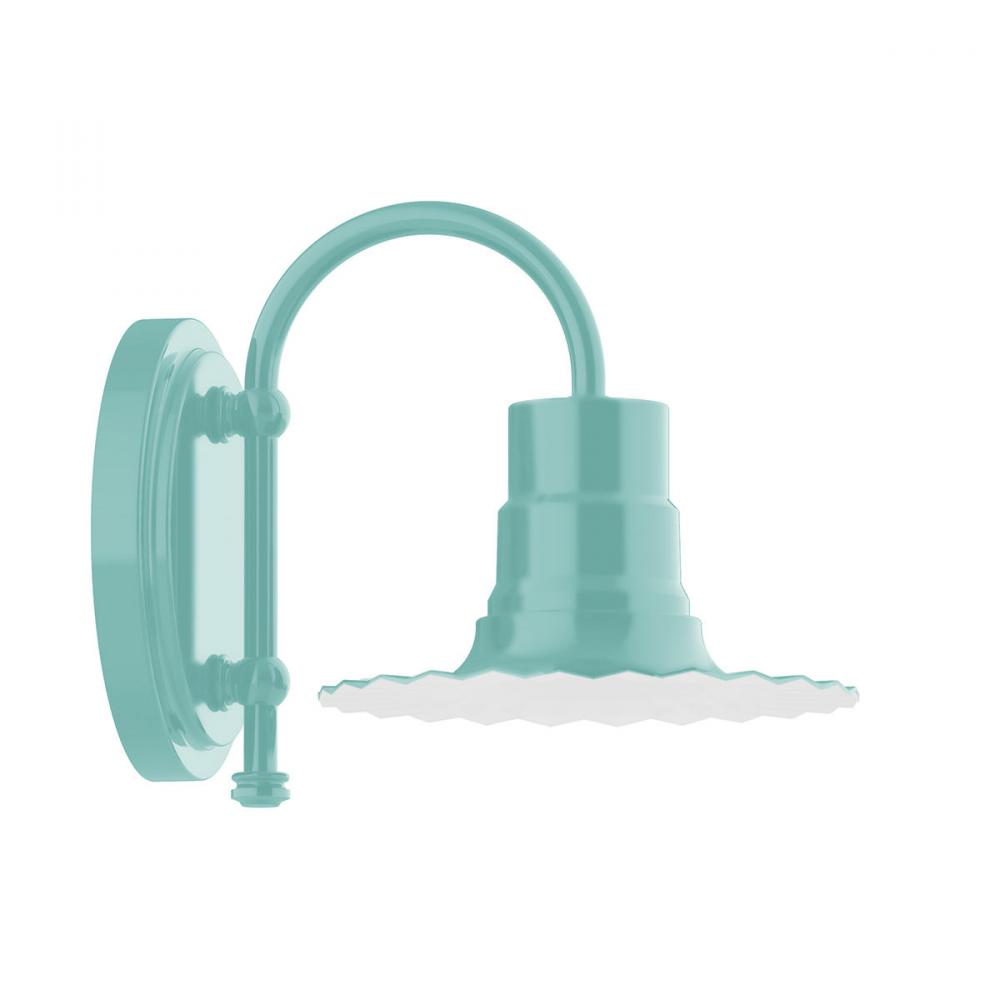8" Radial shade, wall mount sconce, Sea Green