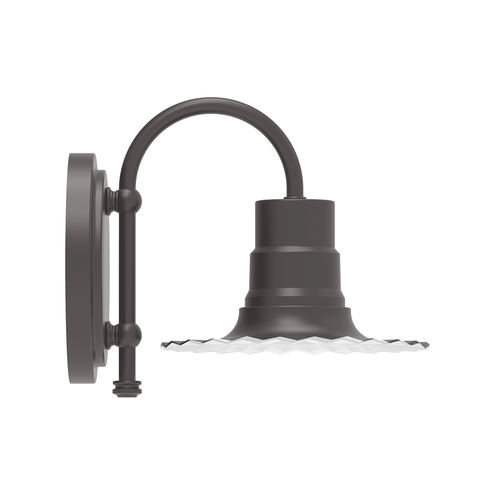 8" Radial shade, wall mount sconce, Bronze Matte
