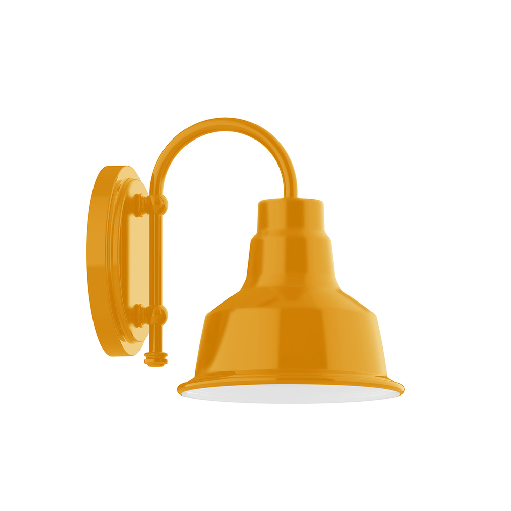 8" Warehouse shade, wall mount sconce, Bright Yellow