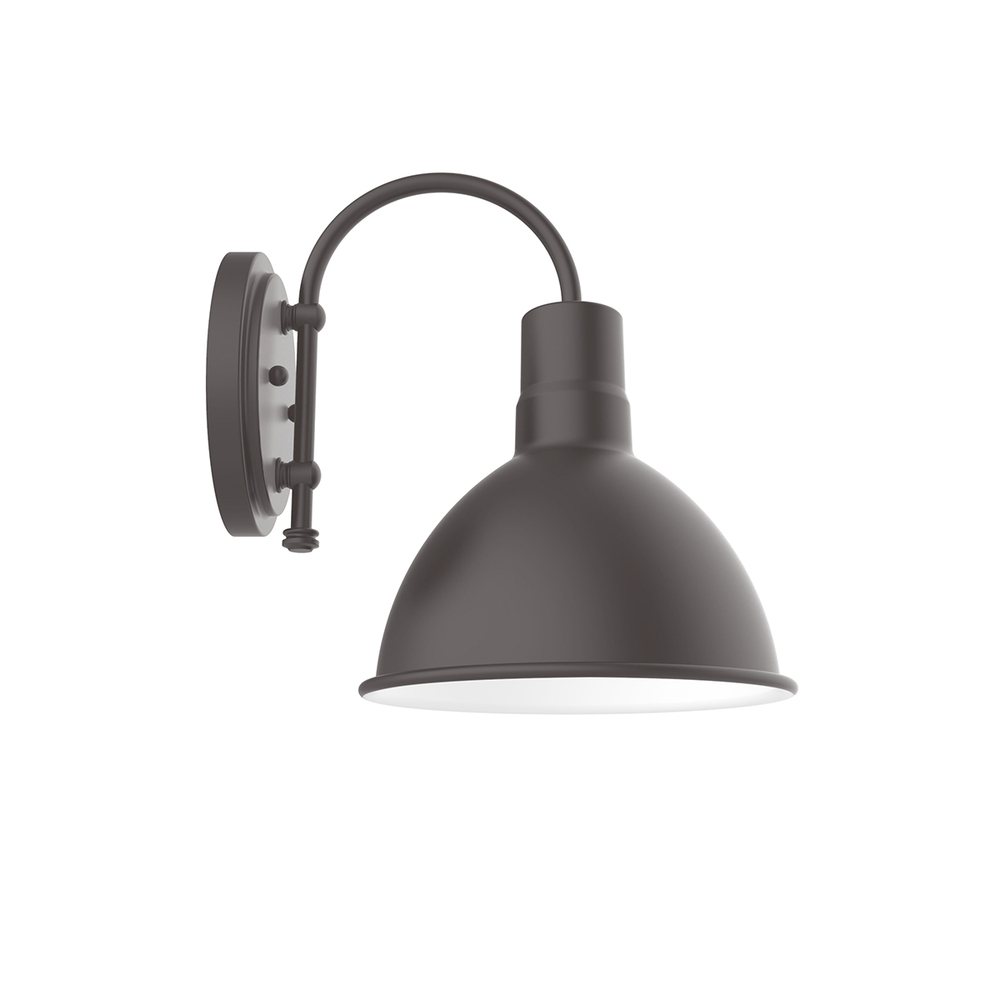 10" Deep Bowl shade, wall mount sconce, Bronze Matte