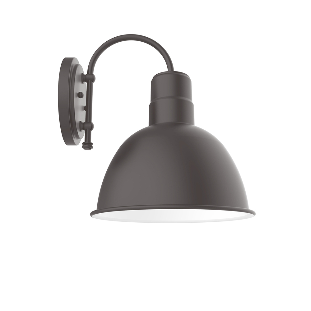12" Deep Bowl shade, wall mount sconce, Bronze Matte