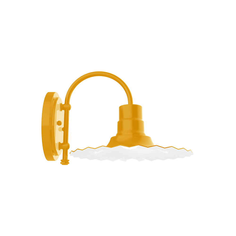 12" Radial shade, wall mount sconce, Bright Yellow