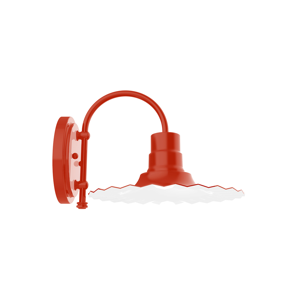 12" Radial shade, wall mount sconce, Vermillion