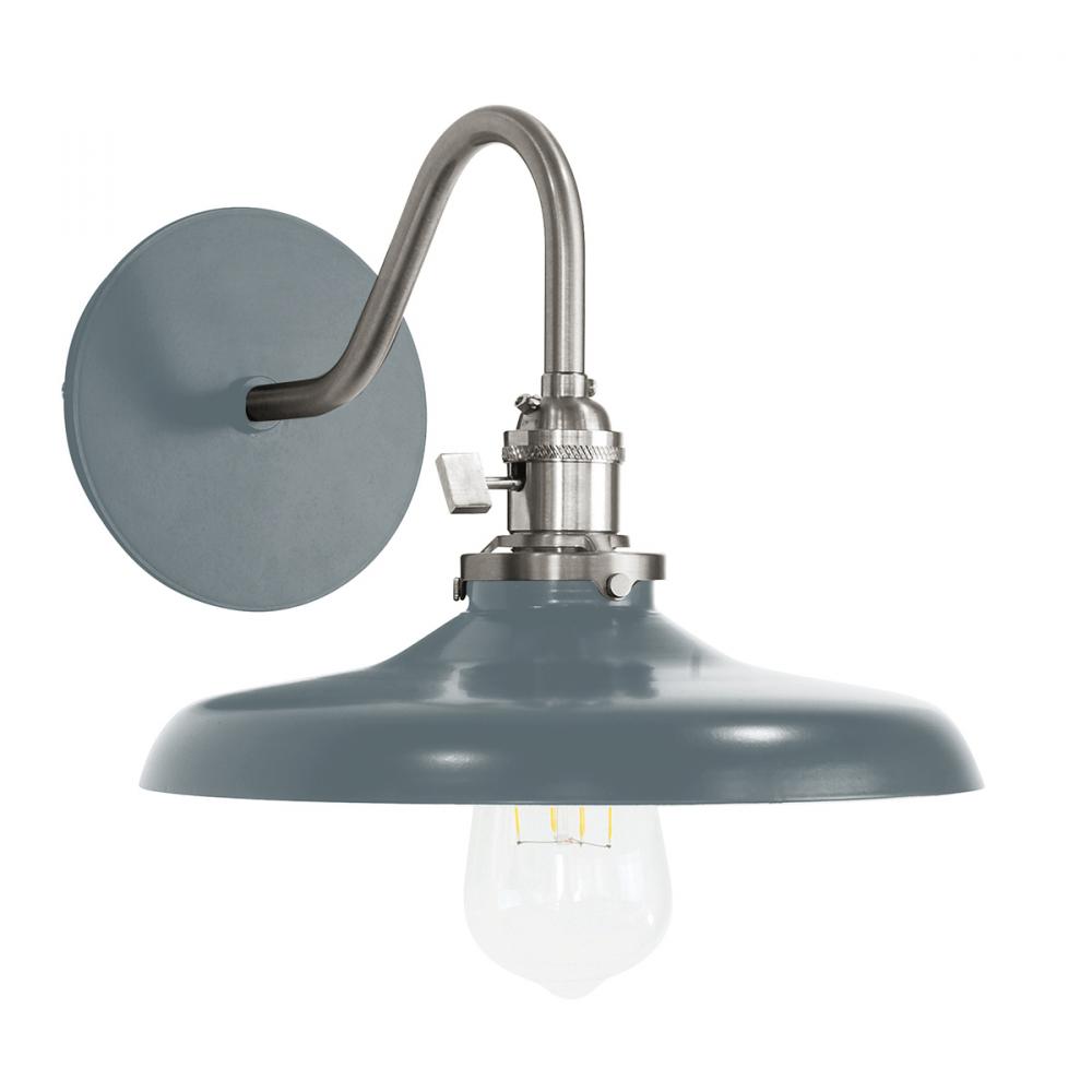 Uno 10" wall sconce,  Slate Gray with Brushed Nickel hardware