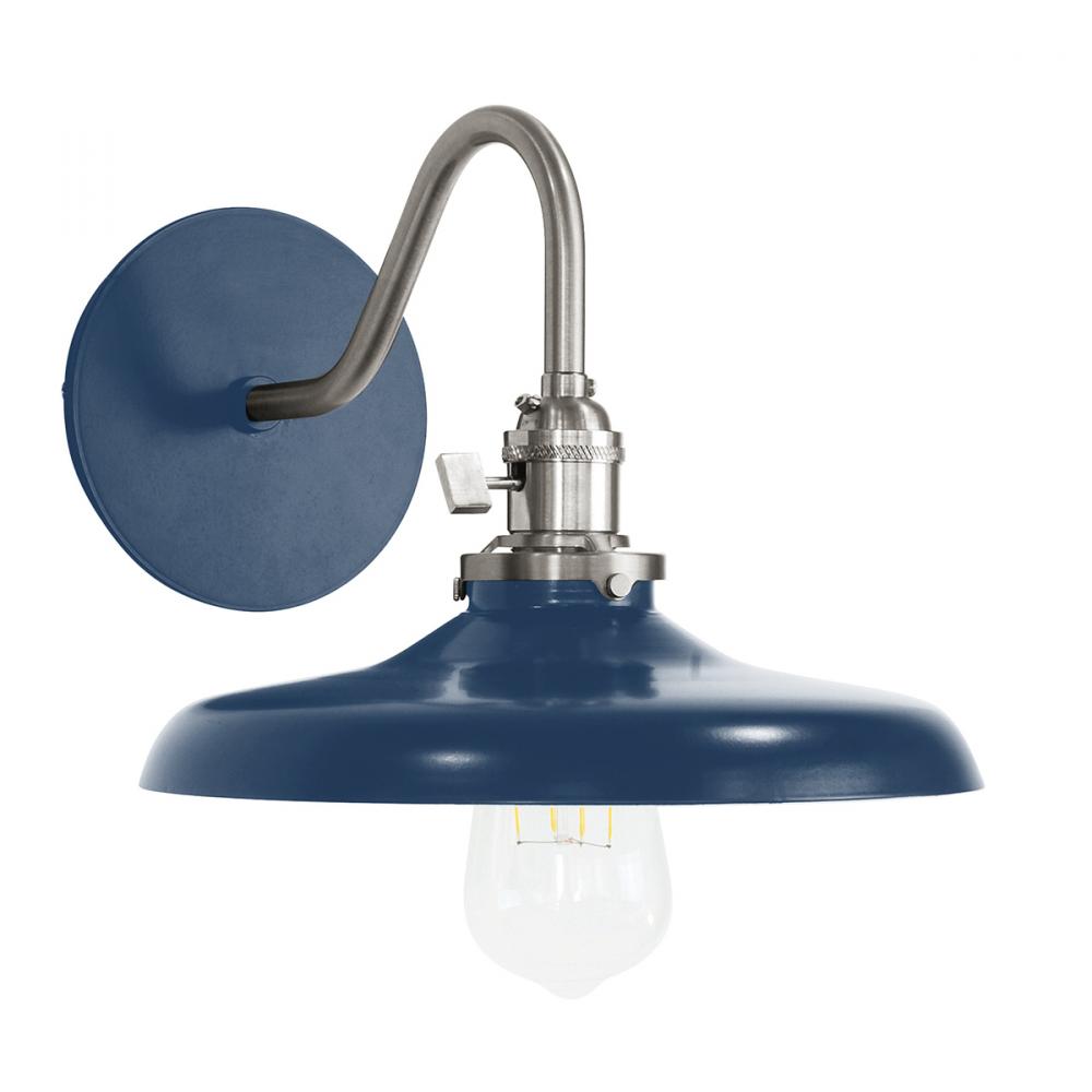 Uno 10" wall sconce,  Navy with Brushed Nickel hardware