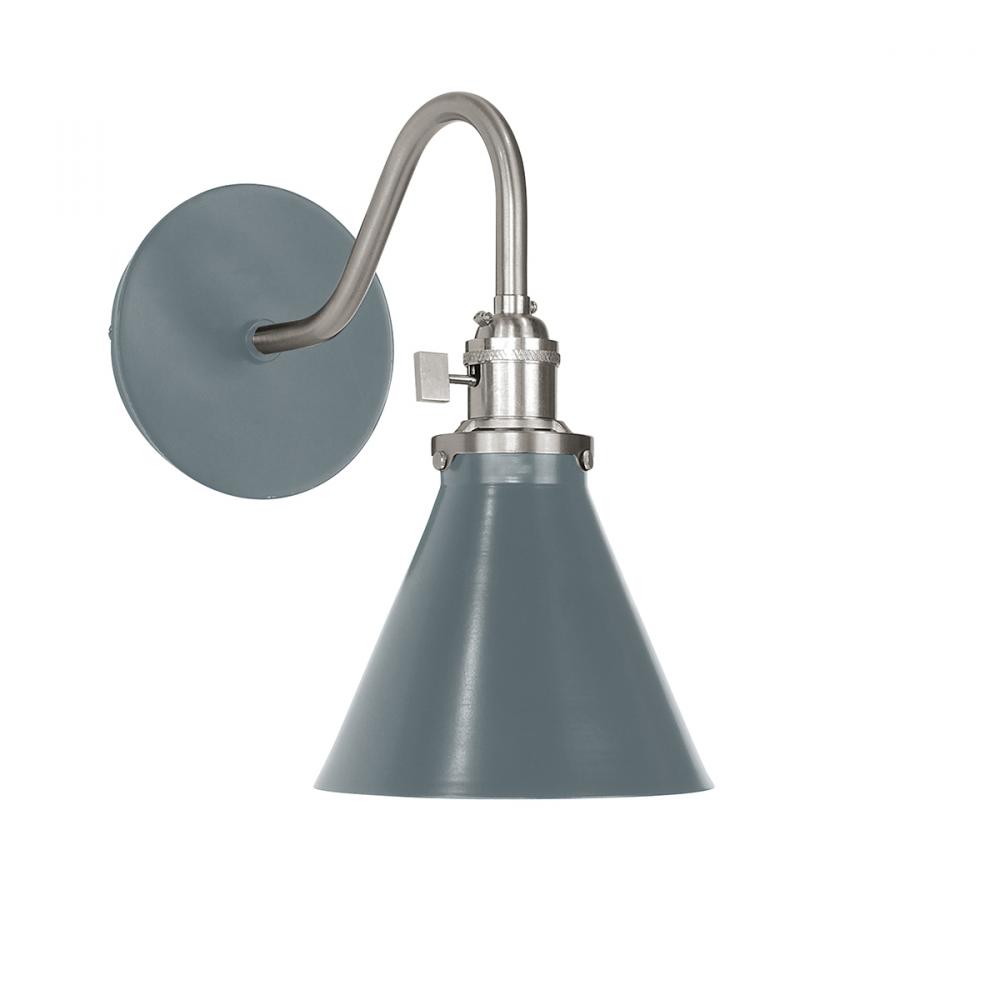 Uno 6" wall sconce,  Slate Gray with Brushed Nickel hardware