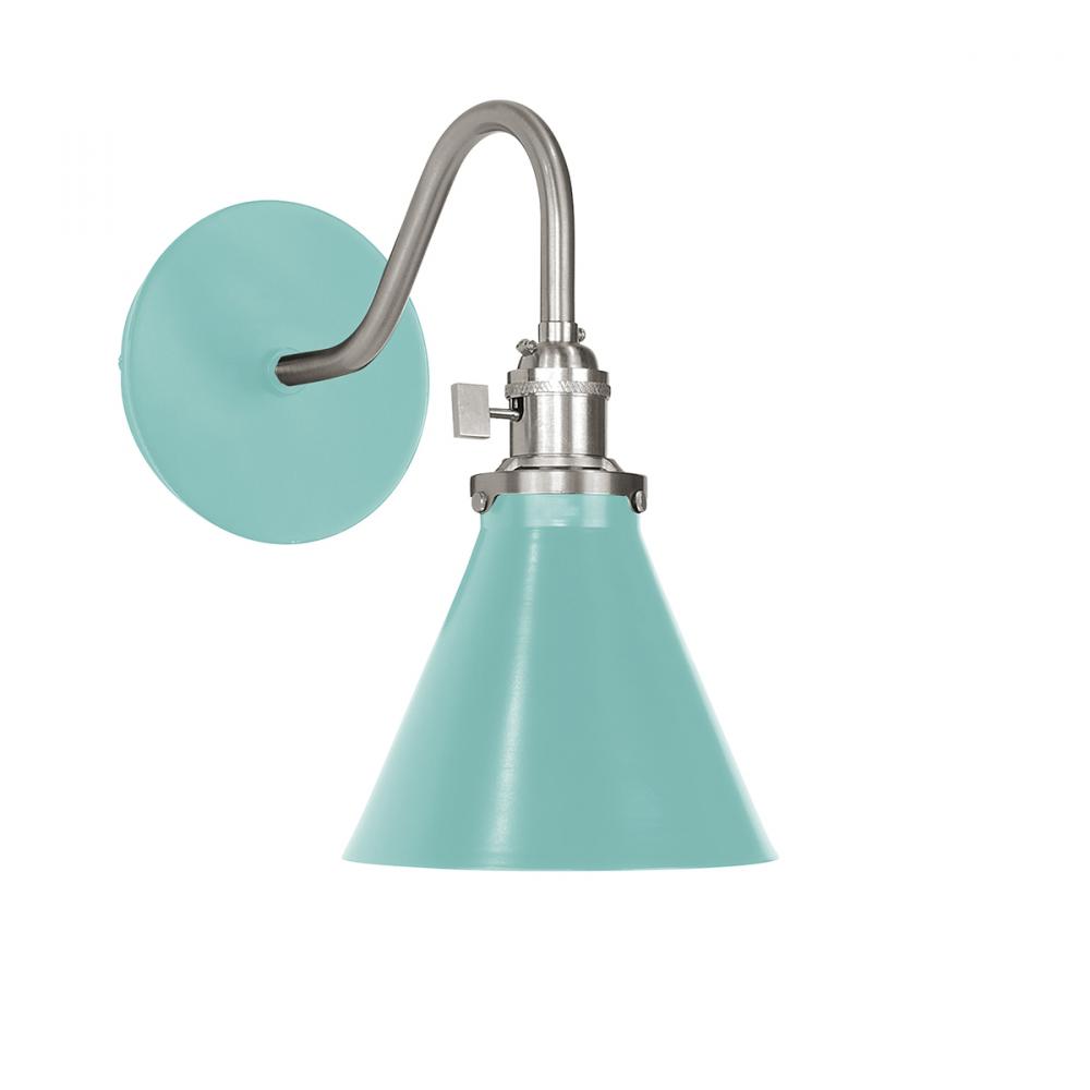 Uno 6" wall sconce,  Sea Green with Brushed Nickel hardware