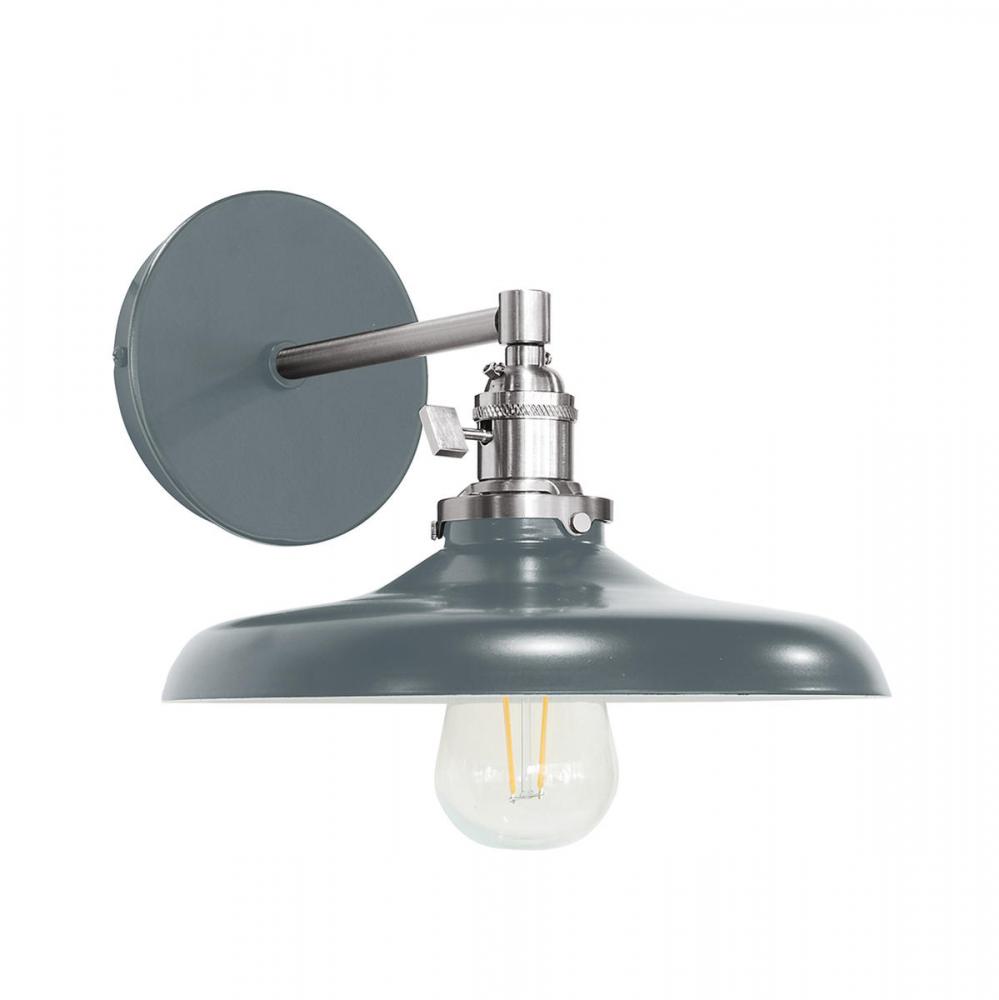 Uno 10" wall sconce,  Slate Gray with Brushed Nickel hardware