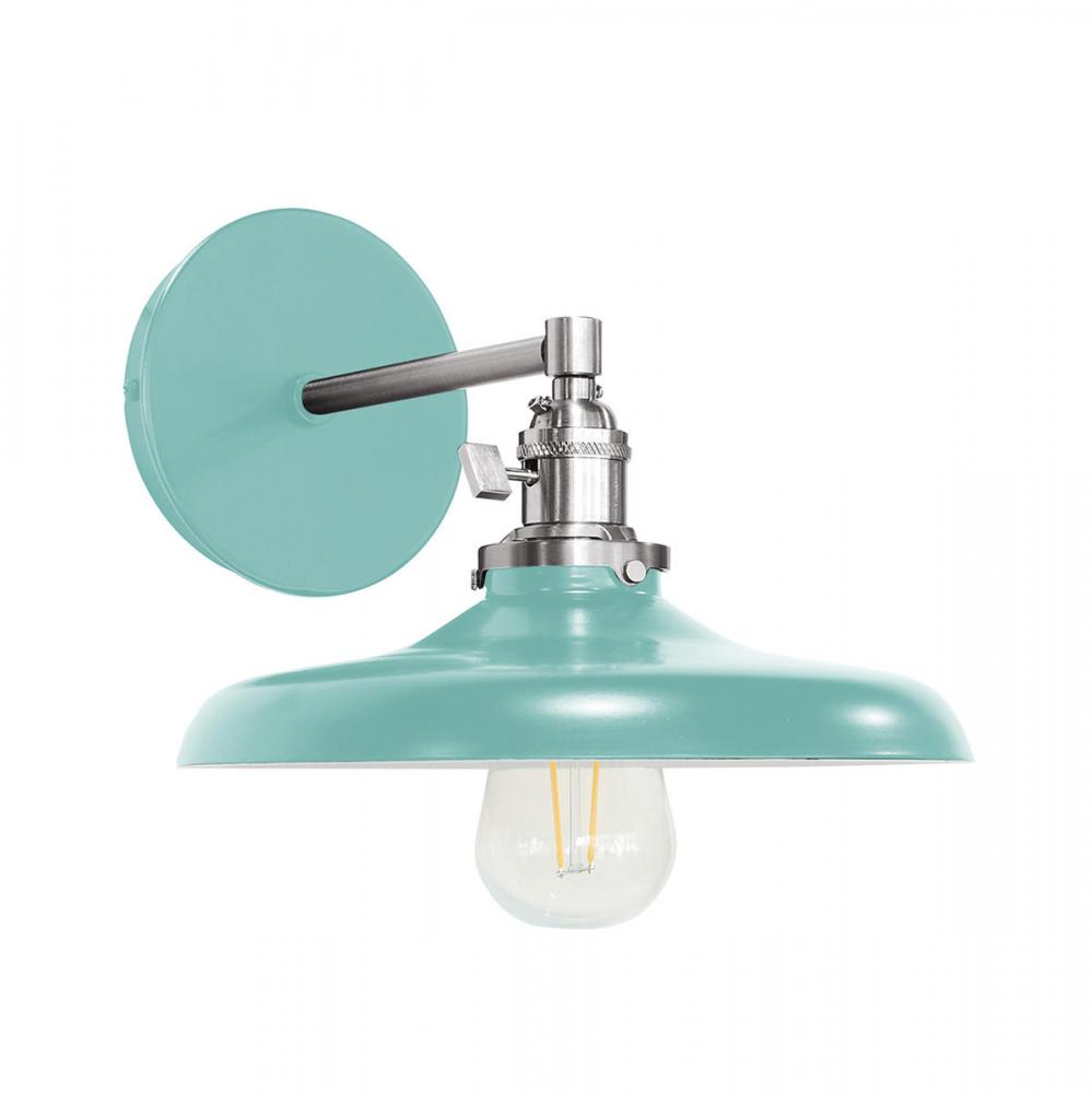 Uno 10" wall sconce,  Sea Green with Brushed Nickel hardware
