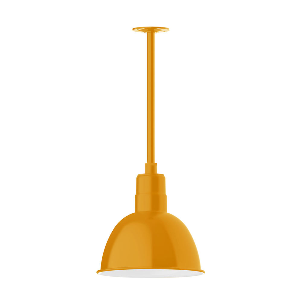 12" Deep Bowl shade, stem mount pendant with canopy, Bright Yellow