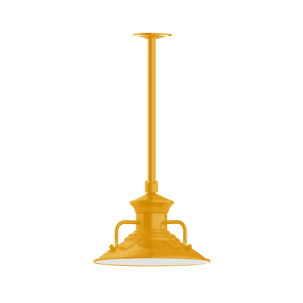 12" Homestead shade, stem mount pendant with canopy, Bright Yellow