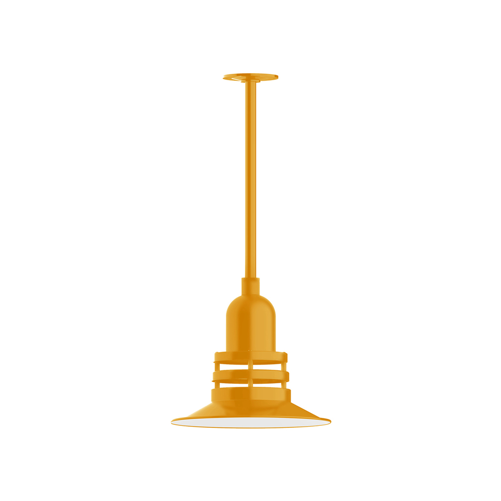 12" Atomic shade, stem mount pendant with canopy, Bright Yellow