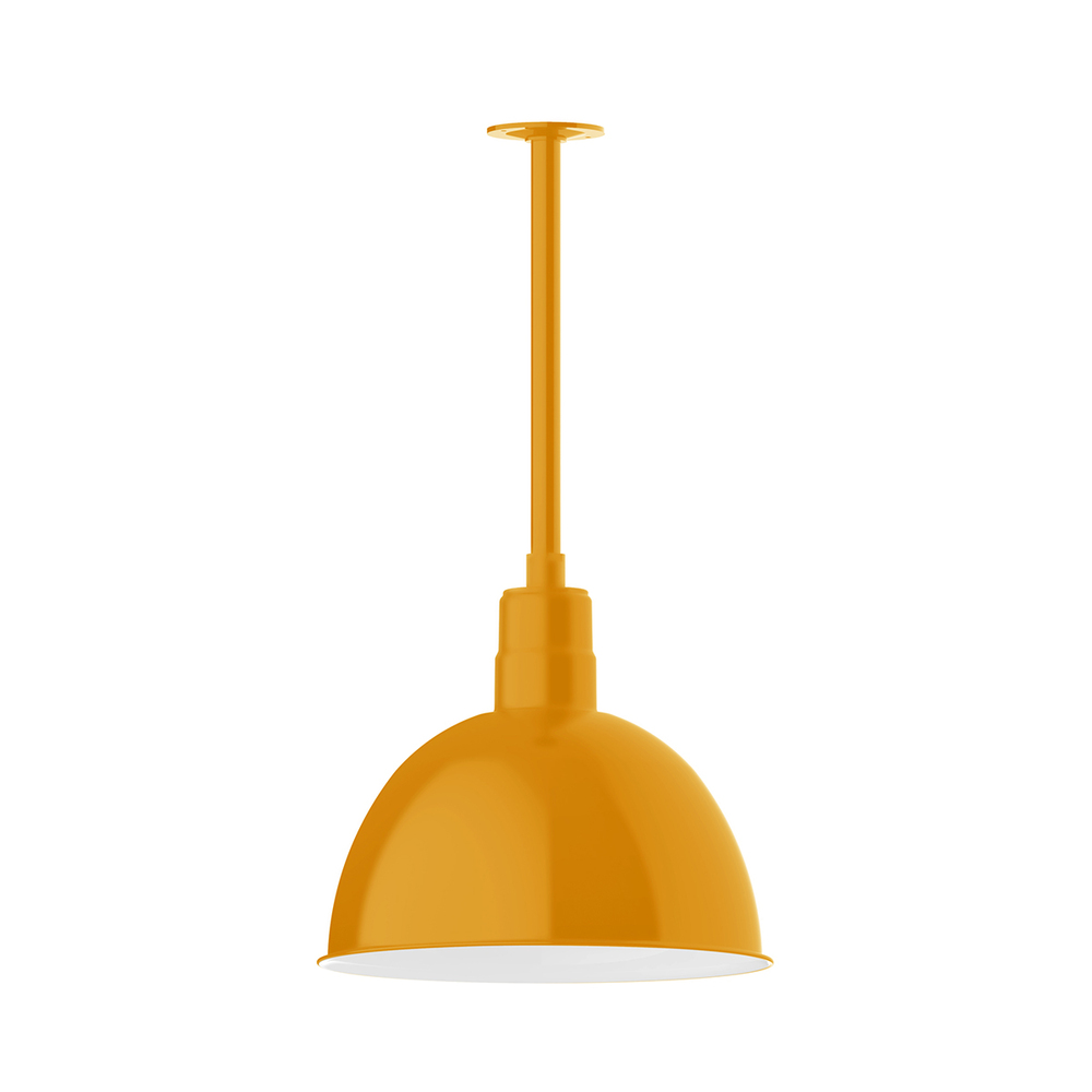 16" Deep Bowl shade, stem mount pendant with canopy, Bright Yellow