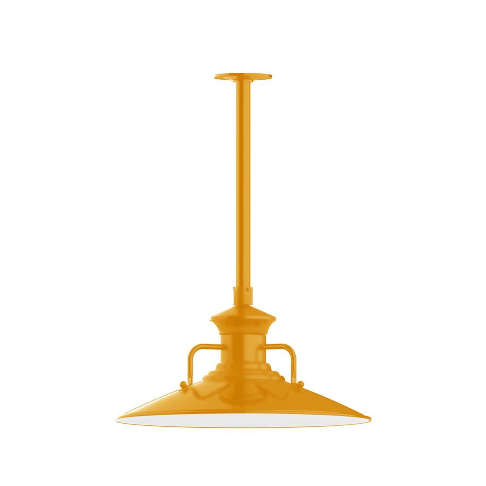 18" Homestead shade, stem mount pendant with canopy, Bright Yellow