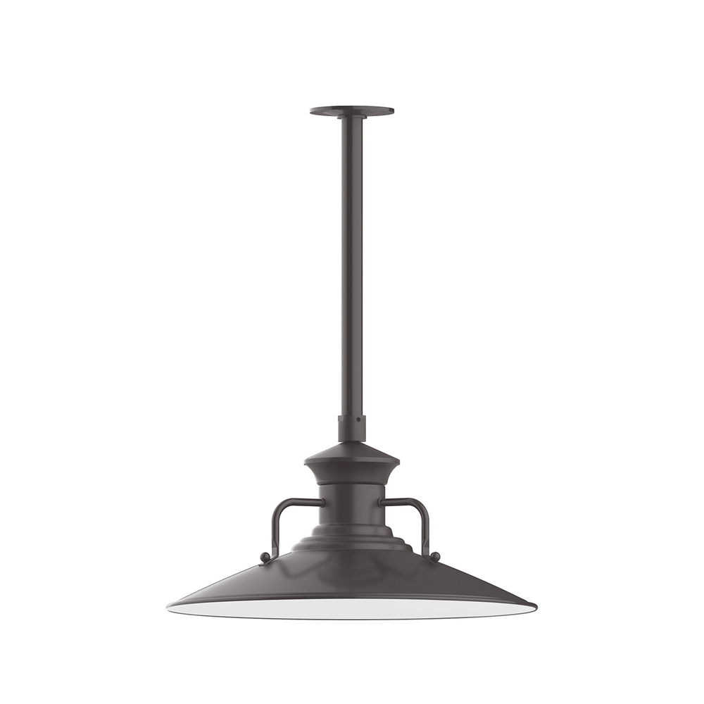 18" Homestead shade, stem mount pendant with canopy, Bronze Matte