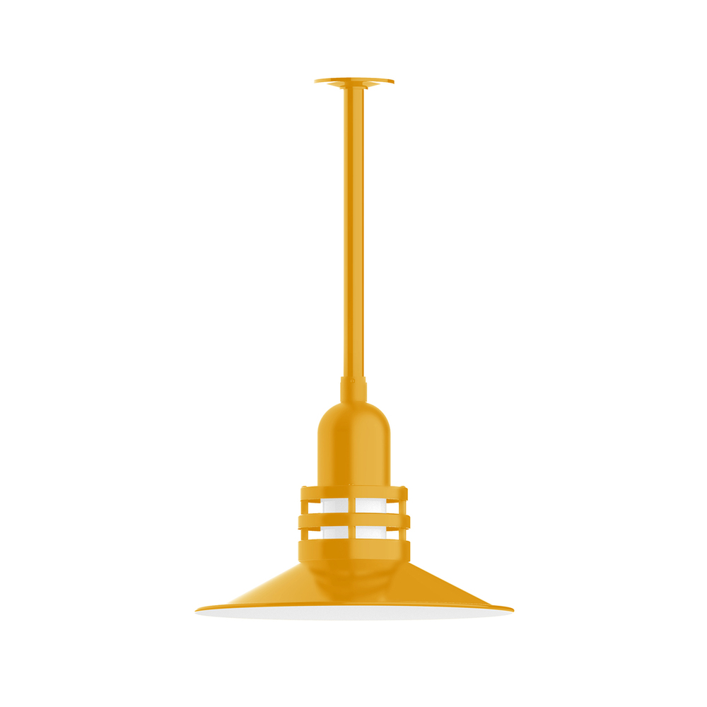 16" Atomic shade, stem mount pendant with canopy, Bright Yellow
