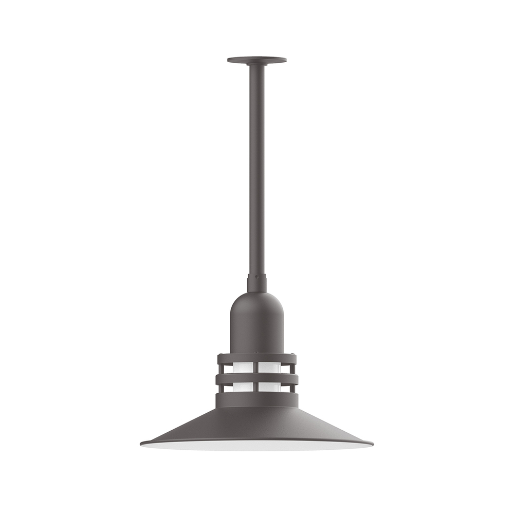 16" Atomic shade, stem mount pendant with canopy, Bronze Matte
