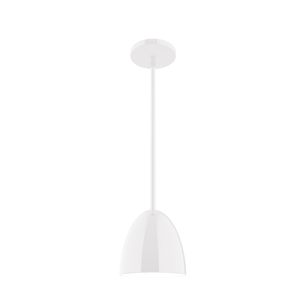 6" Jill Stem Hung Pendant, White