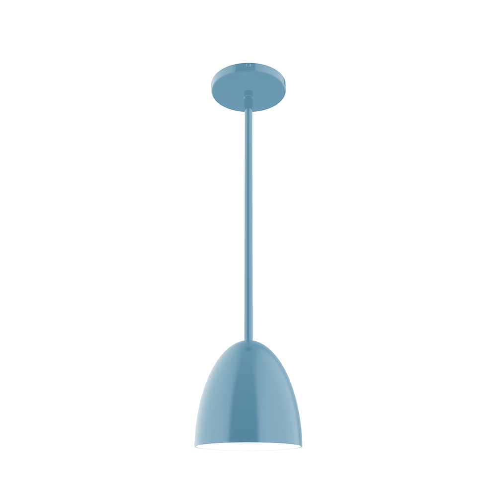 6" Jill Stem Hung Pendant, Light Blue
