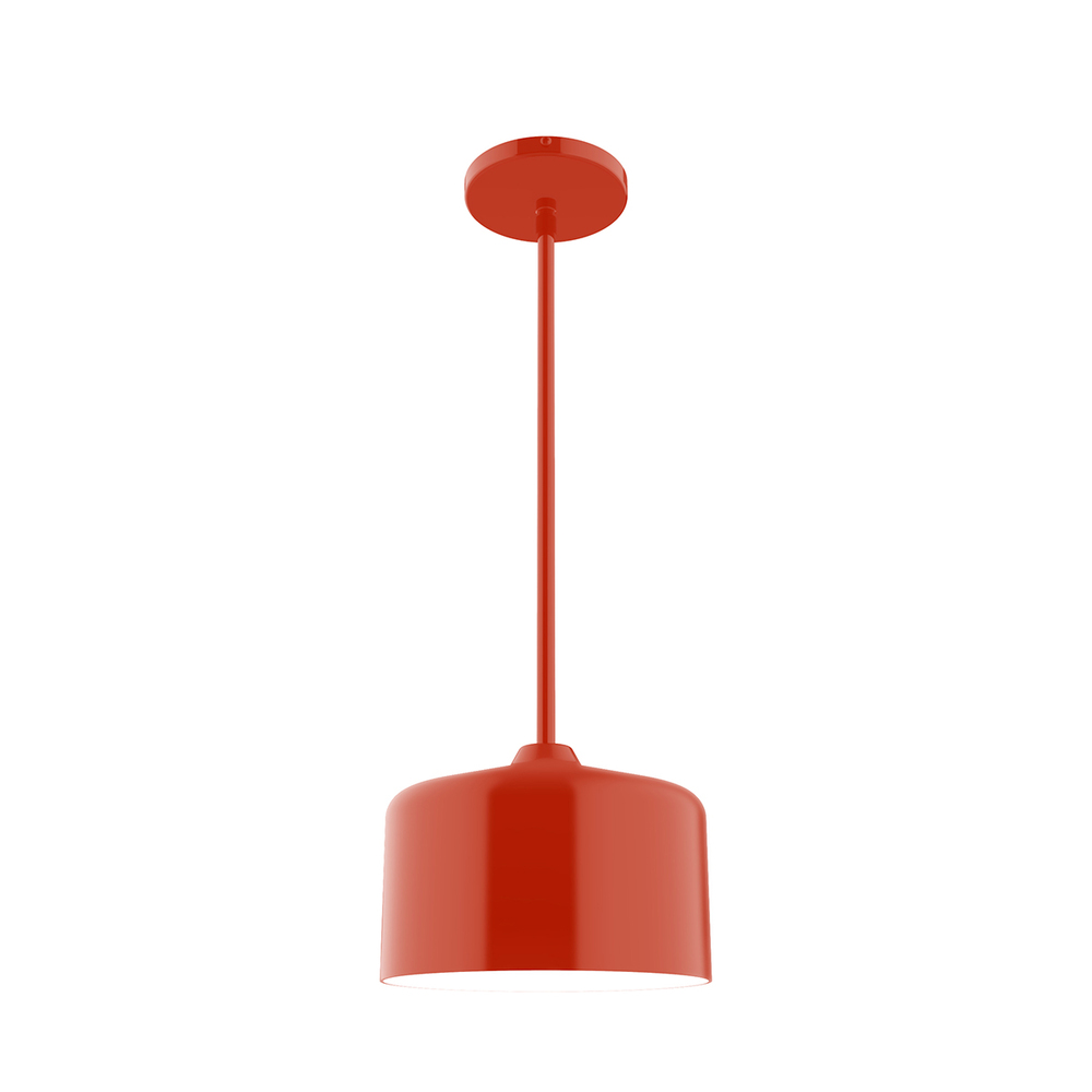 8.5" Julia Stem Hung Pendant, Vermillion