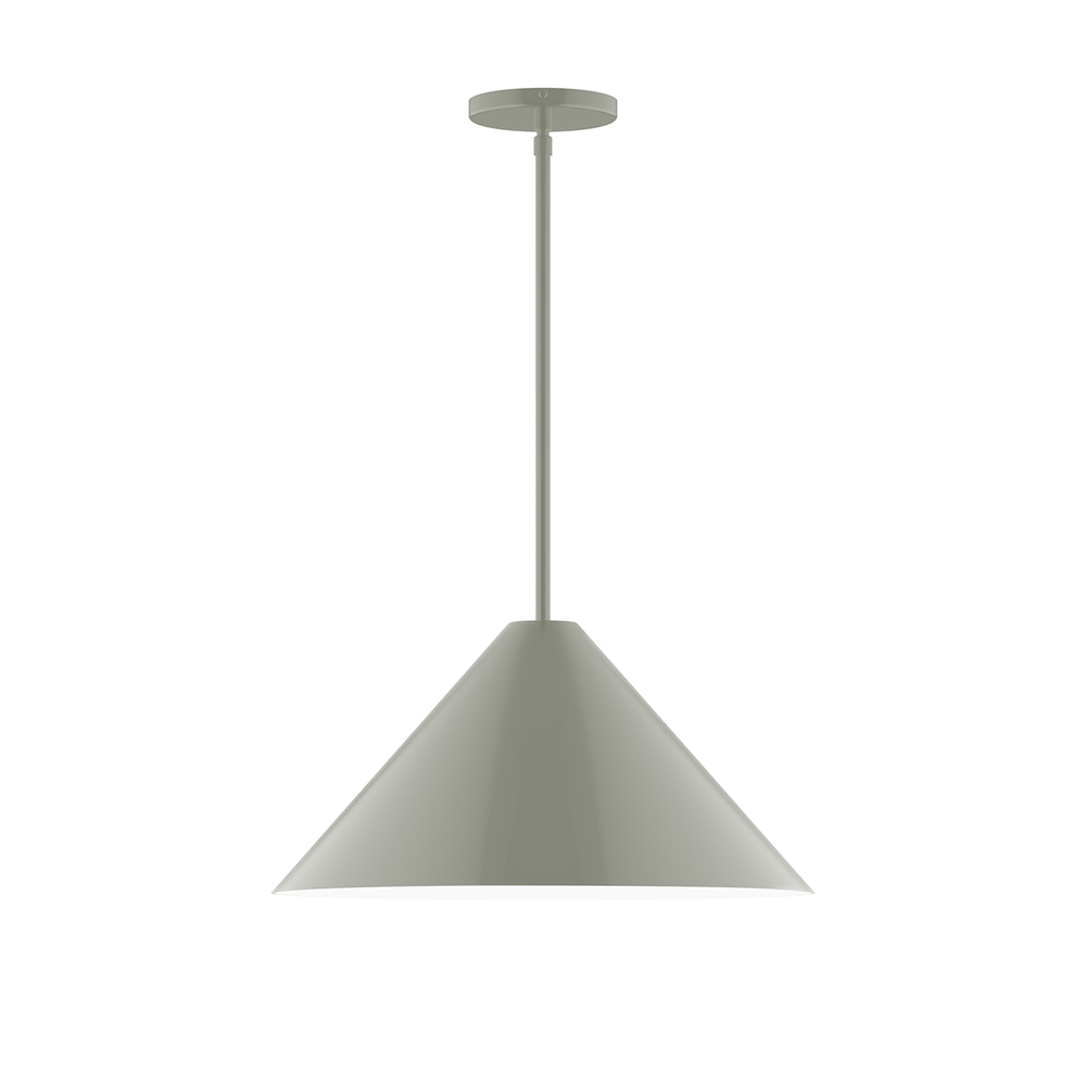 18" Pinnacle Stem Hung Pendant, Moss Green