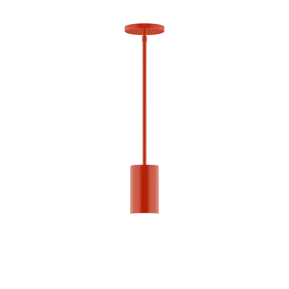 3.5" x 6" Beam Stem Hung Pendant, Vermillion