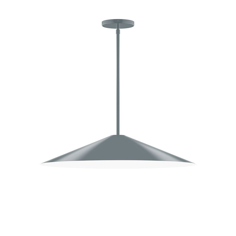 24" Vessel Stem Hung Pendant, Slate Gray