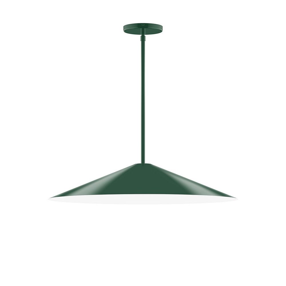 24" Vessel Stem Hung Pendant, Forest Green