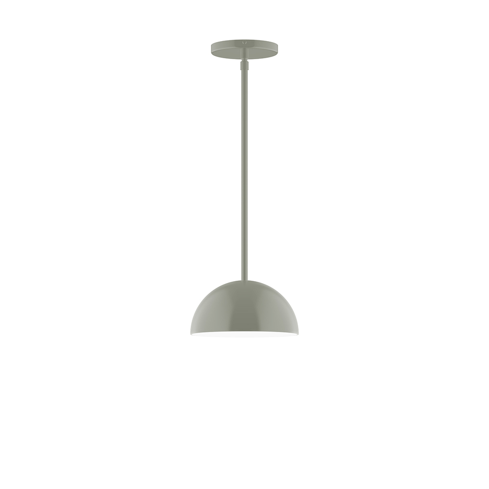 8" Arcade Stem Hung Pendant, Moss Green