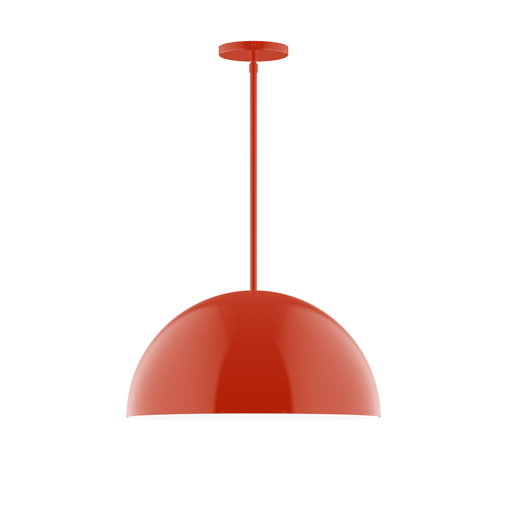 18" Arcade Stem Hung Pendant, Vermillion