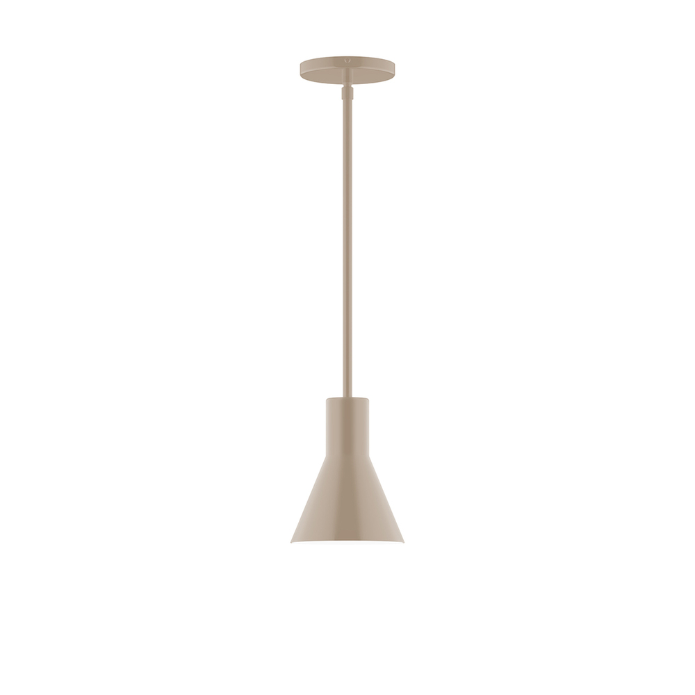 6" Flare Stem Hung Pendant, Clay