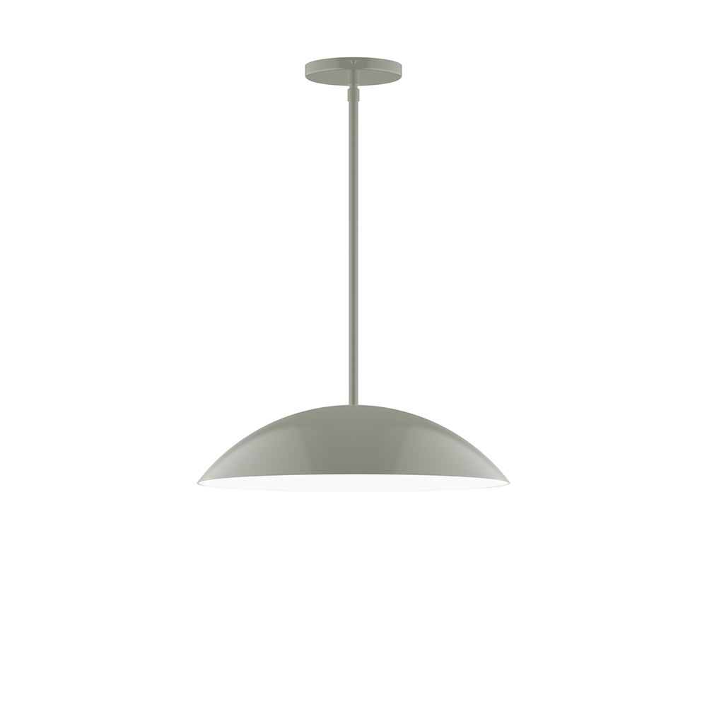 16" Plateau Stem Hung Pendant, Moss Green