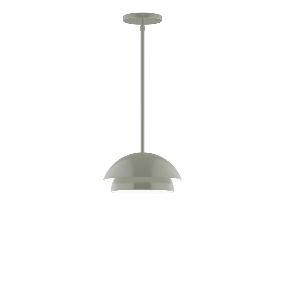 10" Nest Stem Hung Pendant, Moss Green