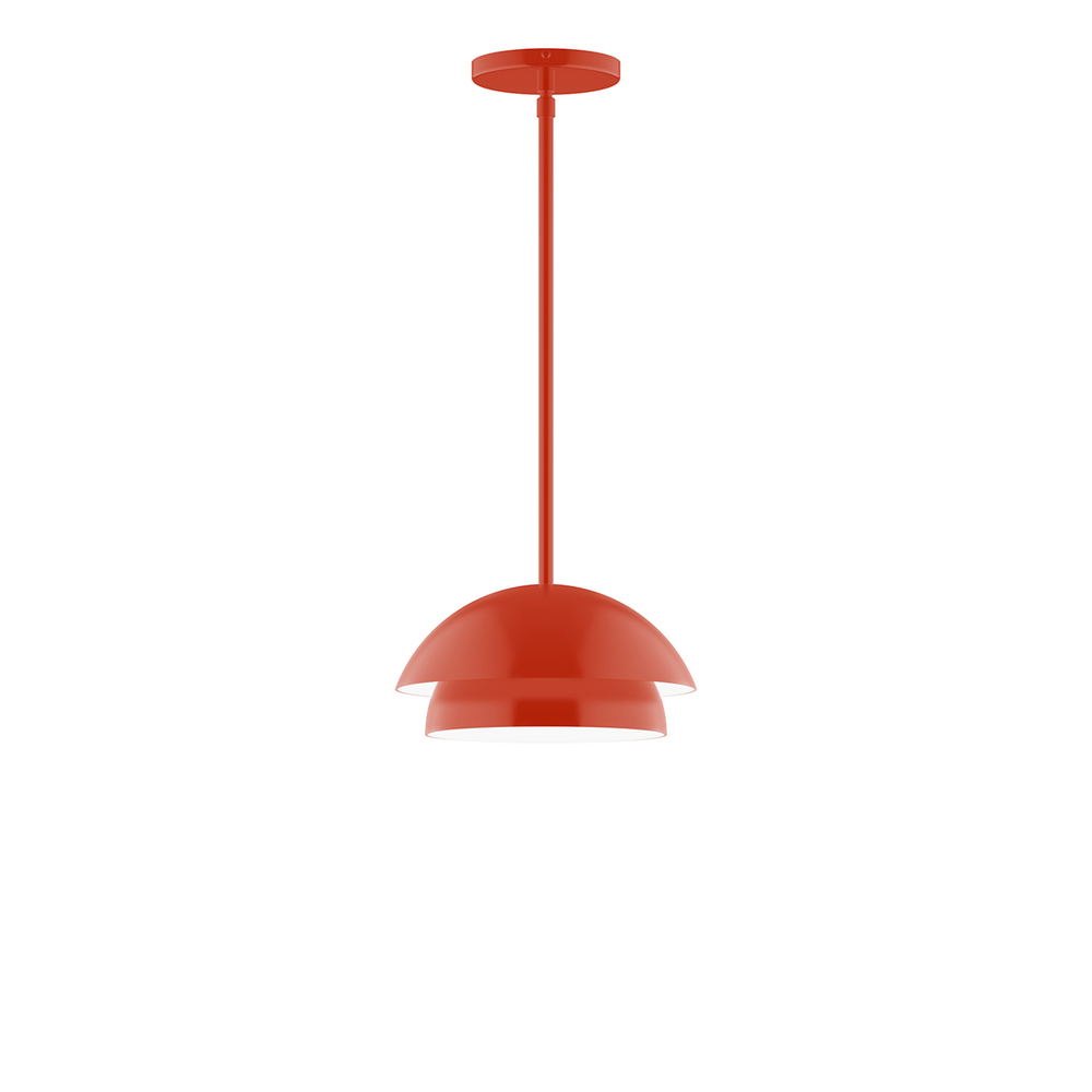 10" Nest Stem Hung Pendant, Vermillion