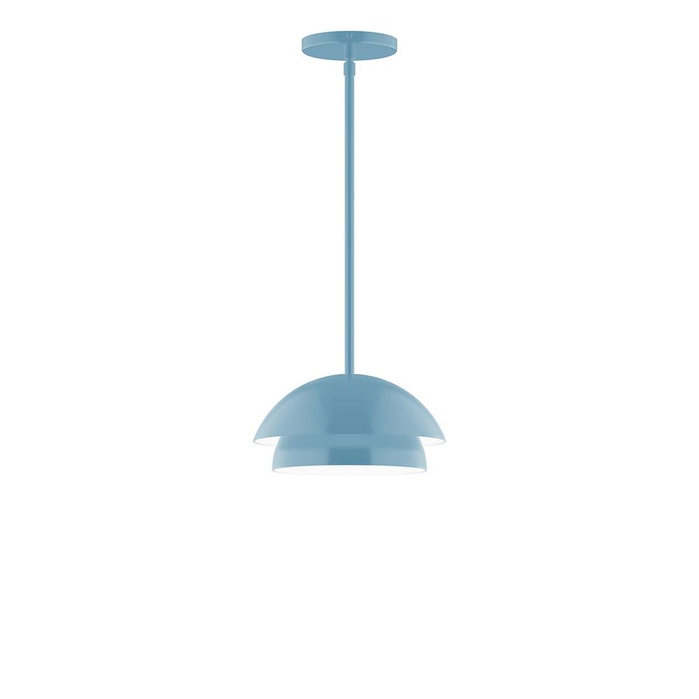 10" Nest Stem Hung Pendant, Light Blue